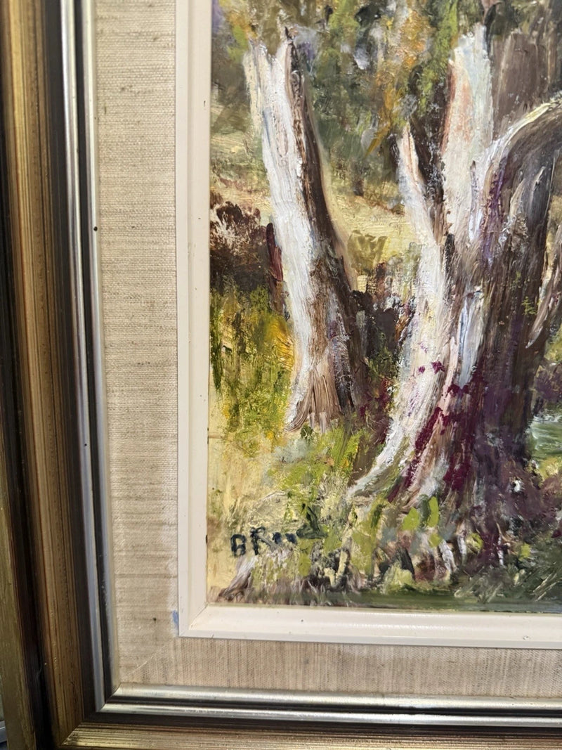 Original B. Reed Australian Landscape Oil Painting Framed Gum Trees Creek Art|286968476387