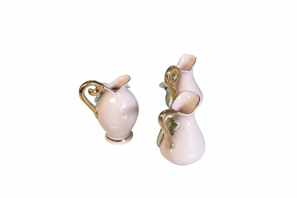 Vintage Hull Pottery Pink Porcelain Pitchers Miniature|286907644782