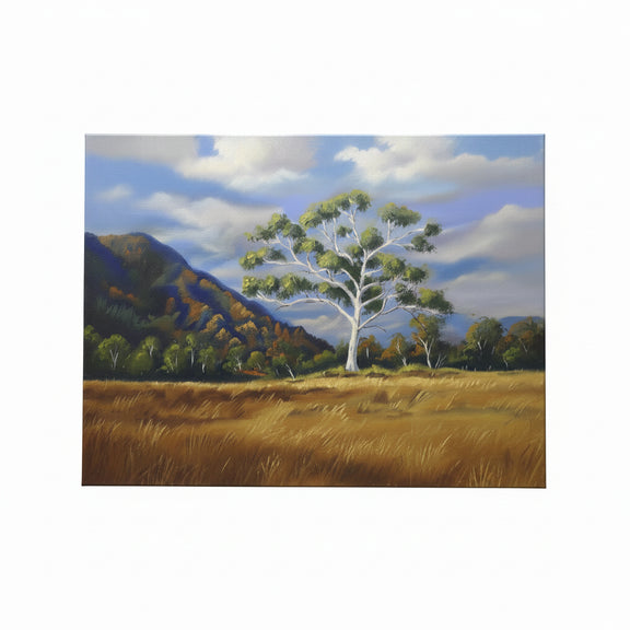 VINTAGE R.S. ROBERT'S Australian Landscape Painting Gum Tree Signed 1989|286918382075
