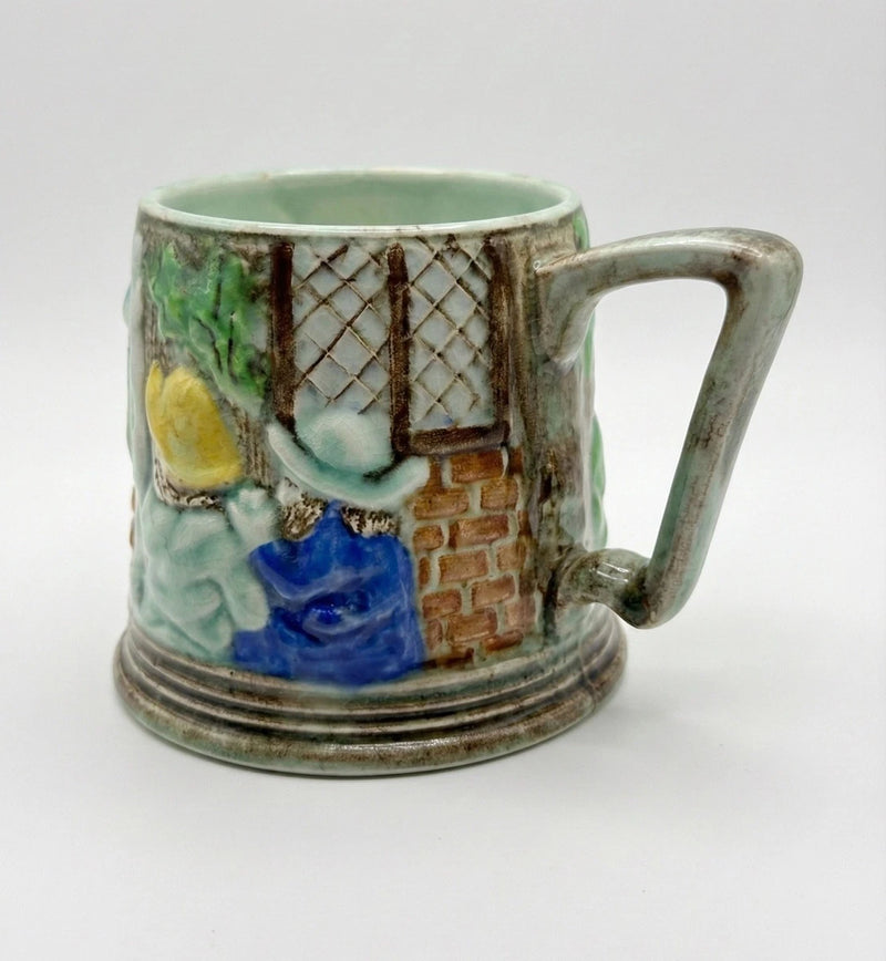 VINTAGE A.G. Wood Ltd Burslem ENGLAND Handpainted Cottage Cruet/Toby Mug Set|286918324681