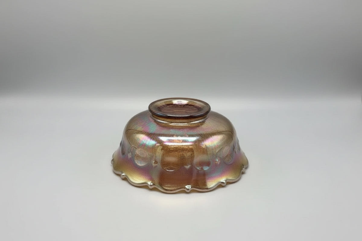 ANTIQUE Northwood Carnival Glass Bowl | ACORN BURRS Marigold | Ruffled Edge|286941684970