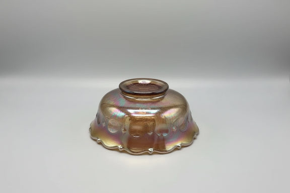 ANTIQUE Northwood Carnival Glass Bowl | ACORN BURRS Marigold | Ruffled Edge|286941684970
