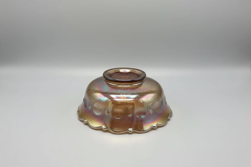 ANTIQUE Northwood Carnival Glass Bowl | ACORN BURRS Marigold | Ruffled Edge|286941684970
