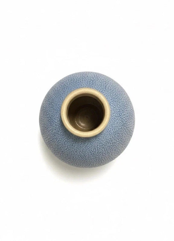 Amalfi Coastal Coral Textured Stoneware Vase - Blue / Cream - 18cm High|287136124287