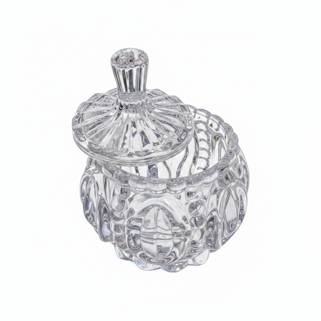 Vintage Clear Pressed Glass Covered Dish/Candy Jar |286911187290