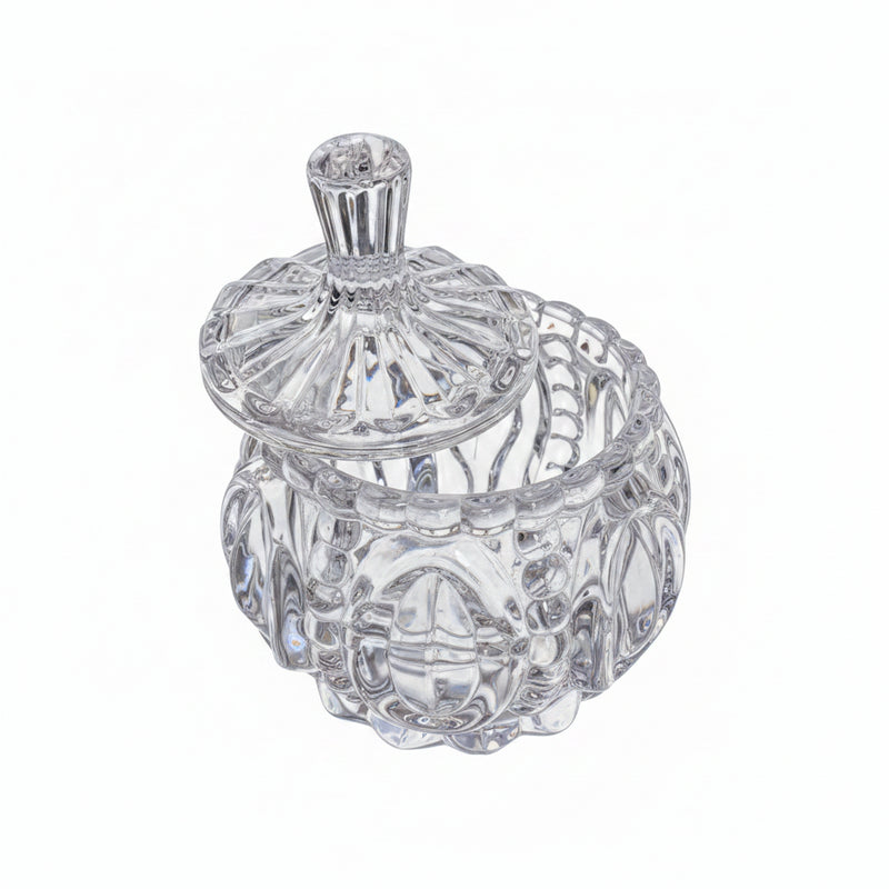 Vintage Clear Pressed Glass Covered Dish/Candy Jar |286911187290