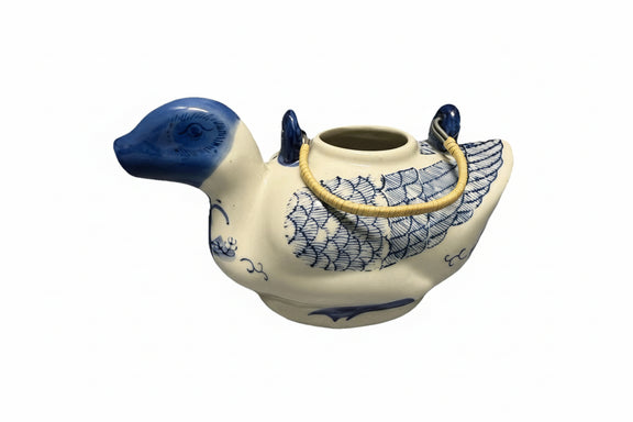 Blue & White Porcelain Duck Teapot|286879189765