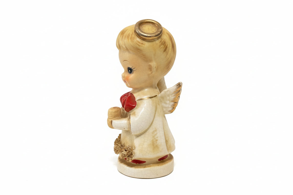 Vintage 1950s Japan Style Angel Figurine Candle Holder Cute Big Eyes Kitsch|286879131144
