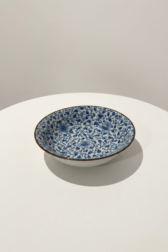 Vintage Japanese Arita Ware Bowl Shuho Kiln - Ai no Utsuwa Blue & White Floral|287049615813