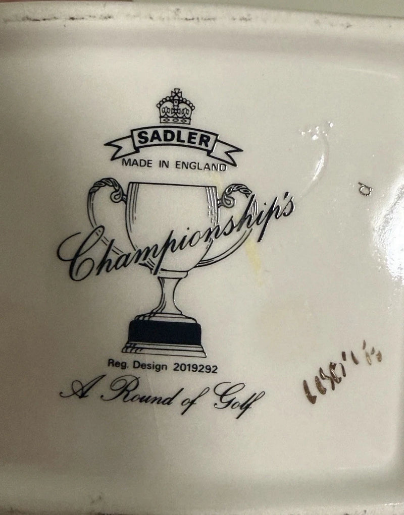 Vintage Sadler "A Round of Golf" Cube Teapot Clock Tower Lid Championship Series|286922259137