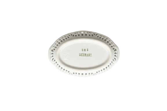 Antique Made In Germany Porcelain Trinket Dish - Hand Painted Floral Gold Trim|287099643245
