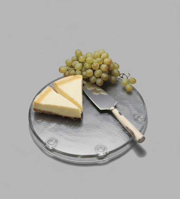 Vintage Pukeberg Sweden MCM Glass Cake Cheese Plate Platter w/ Server Box|286919044591