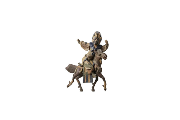 Antique Chinese Glazed Terracotta Warrior On Horseback Qing Dynasty Temple|286964743354
