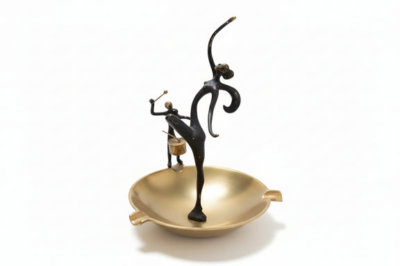 Vintage Mid Century African Tribal Bronze Figures - Set of 4 Stylized Sculptures|286914869338