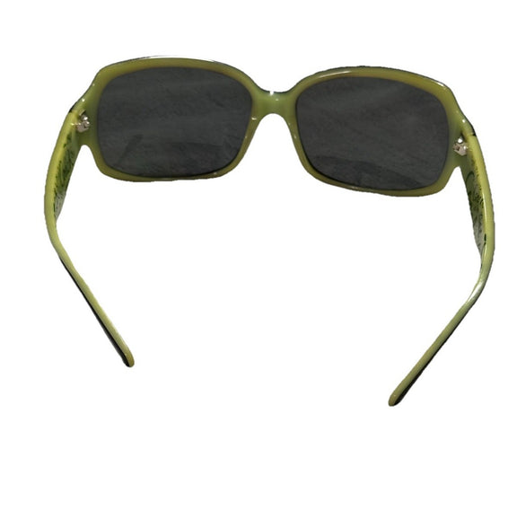 Authentic COACH Ginger S496 Sunglasses - Black & Green Script - Oversized Y2K|287170237056
