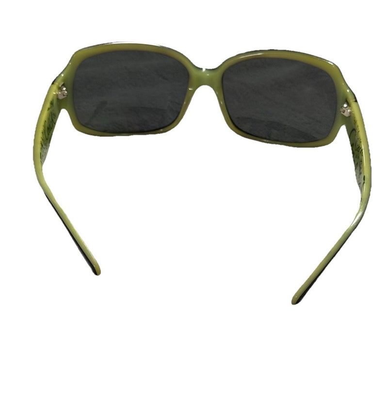 Authentic COACH Ginger S496 Sunglasses - Black & Green Script - Oversized Y2K|287170237056