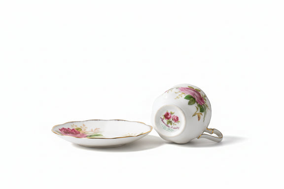 Vintage Royal Albert AMERICAN BEAUTY Bone China Teacup Trio Tea Cup Plate Set|286871007895