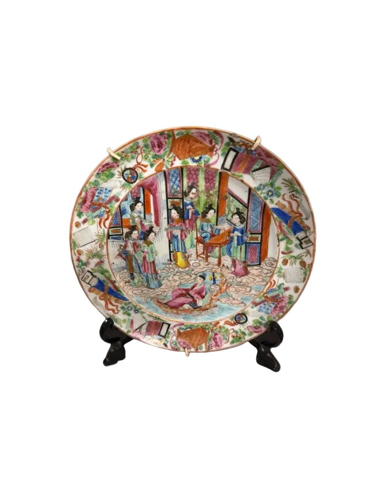 RARE Antique Hand Painted Chinese Export Porcelain Plate 19th Century|286939658255
