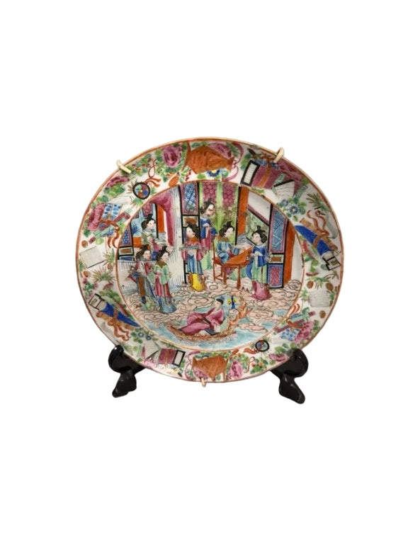 RARE Antique Hand Painted Chinese Export Porcelain Plate 19th Century|286939658255