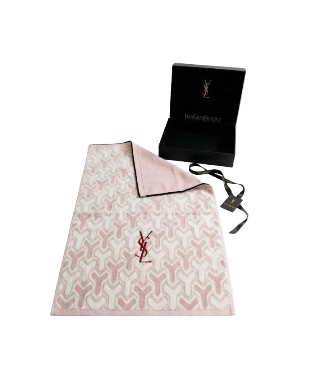 Yves Saint Laurent YSL Cotton Blanket / Throw Pink Y Pattern Shinkyo-Men|286969612441