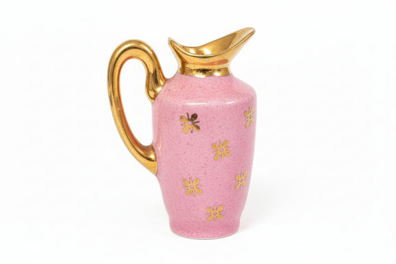 Miniature Pink Porcelain Ewer/Creamer Fragonard-Style Courting Couple Scene|286907599804