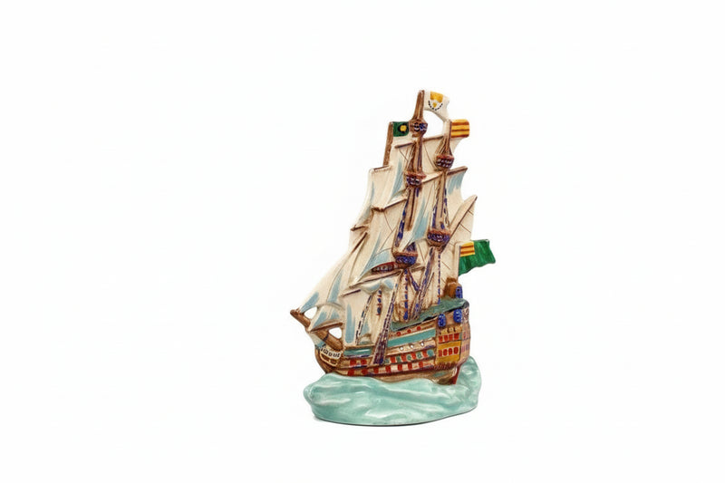Vintage Art Deco Czech Pottery Sailing Ship Galleon Figurine 13956 Model|286941012085