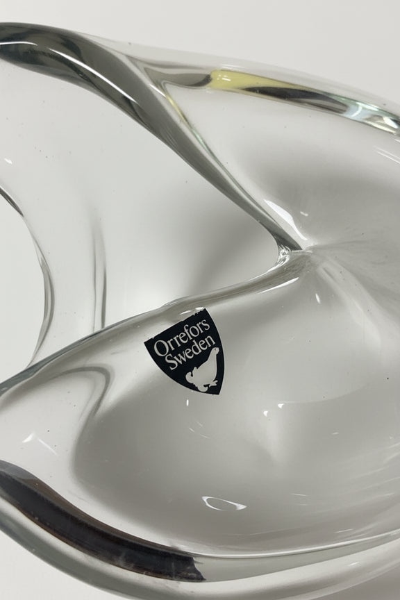 Orrefors Sweden Crystal Cora Bowl- Lars Hellsten Handmade Art Glass MCM|286941540852