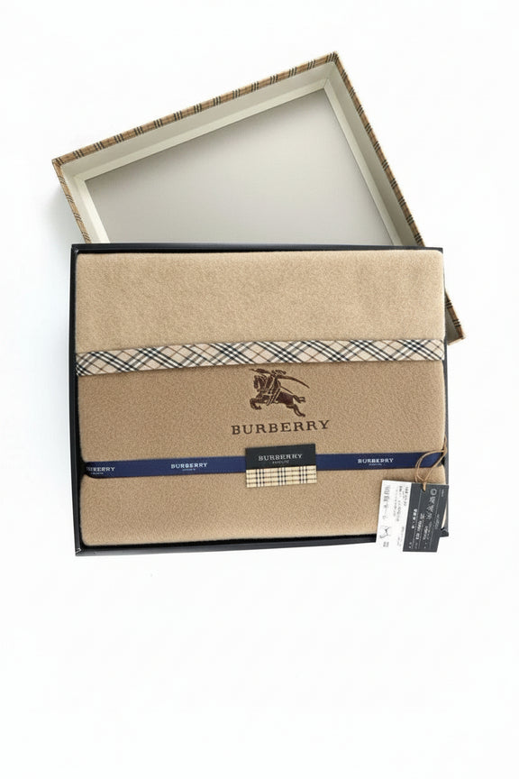 Rare Burberry London Wool Blanket Throw Tokyo Nishikawa Camel Boxed|286968588073