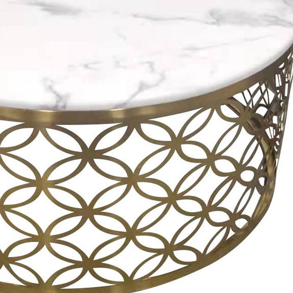 Gold Geometric Coffee Table|286958032089