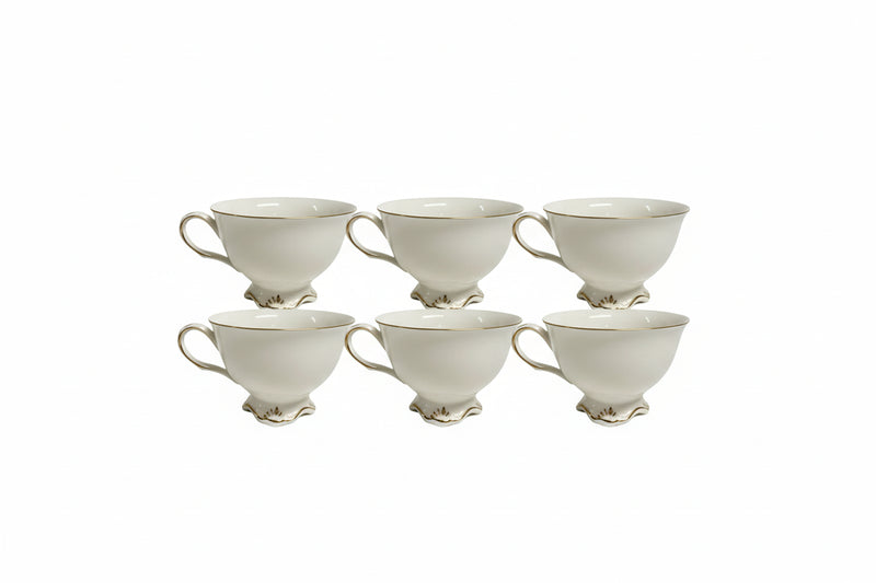 Trent & Dunne Homewares Elegant Cream Ceramic Tea Set 9pc Service With Gold Trim|286993012932