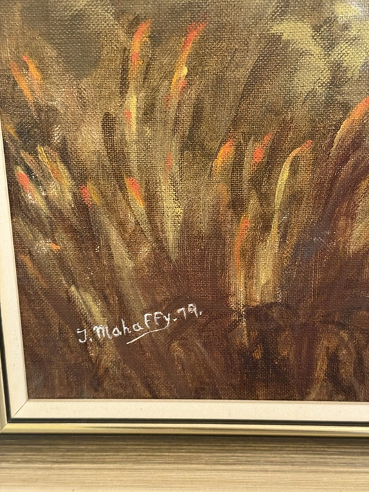 VINTAGE J. MAHAFFY 1979 Oil Painting Landscape River Gum Tree Australian Styl|286968462418