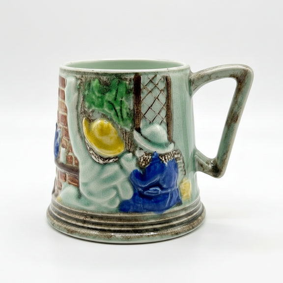 VINTAGE A.G. Wood Ltd Burslem ENGLAND Handpainted Cottage Cruet/Toby Mug Set|286918324681