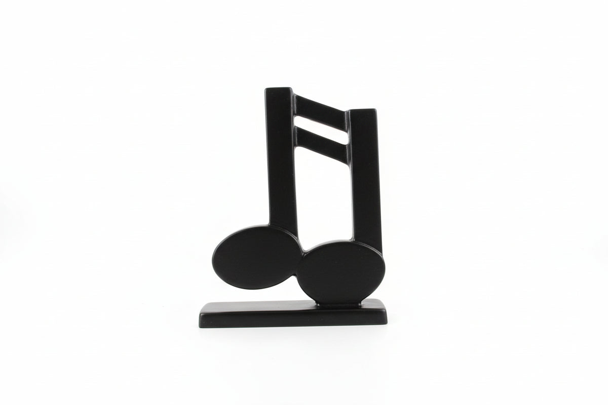 Fitz and Floyd Vintage Black Glazed Ceramic Music Note Bookend Made in Japan|286925769412