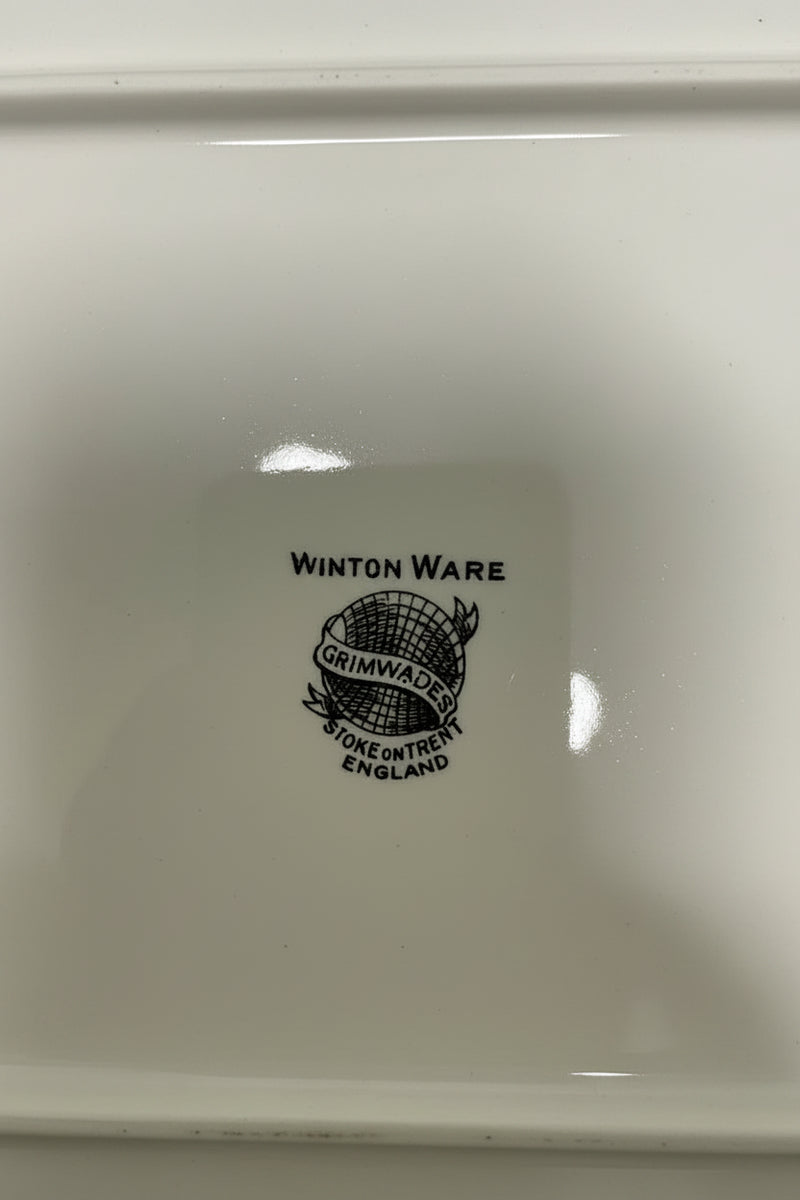 Grimwades Winton Ware Sandwich Tray Platter Pink Roses Green Swag Stoke on Trent|286939994870