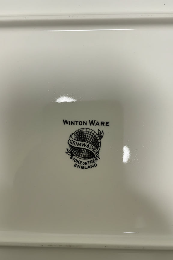 Grimwades Winton Ware Sandwich Tray Platter Pink Roses Green Swag Stoke on Trent|286939994870