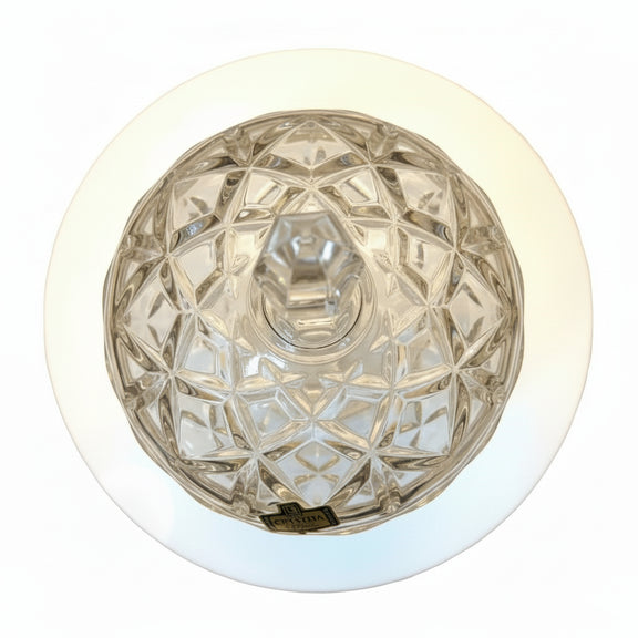 Vintage Bohemia Crystal Lidded Candy Dish | Cut Glass Pedestal Compote|286917408209