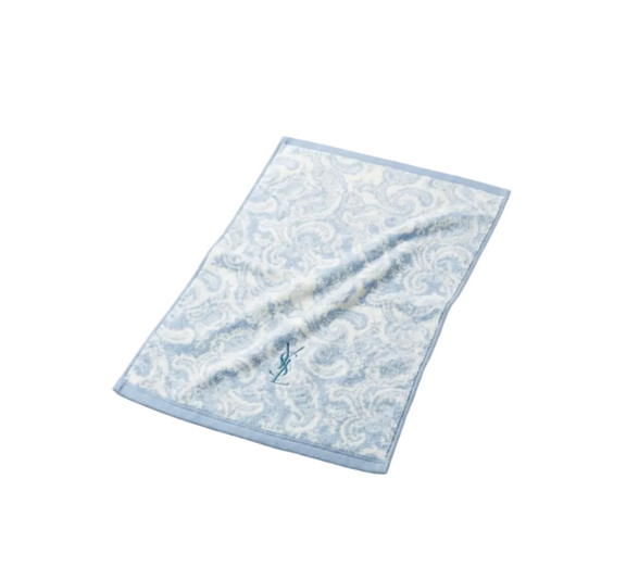 YSL Yves Saint Laurent 140x200cm 100% Cotton Throw Blanket Blue/White Nishikawa|286969491551