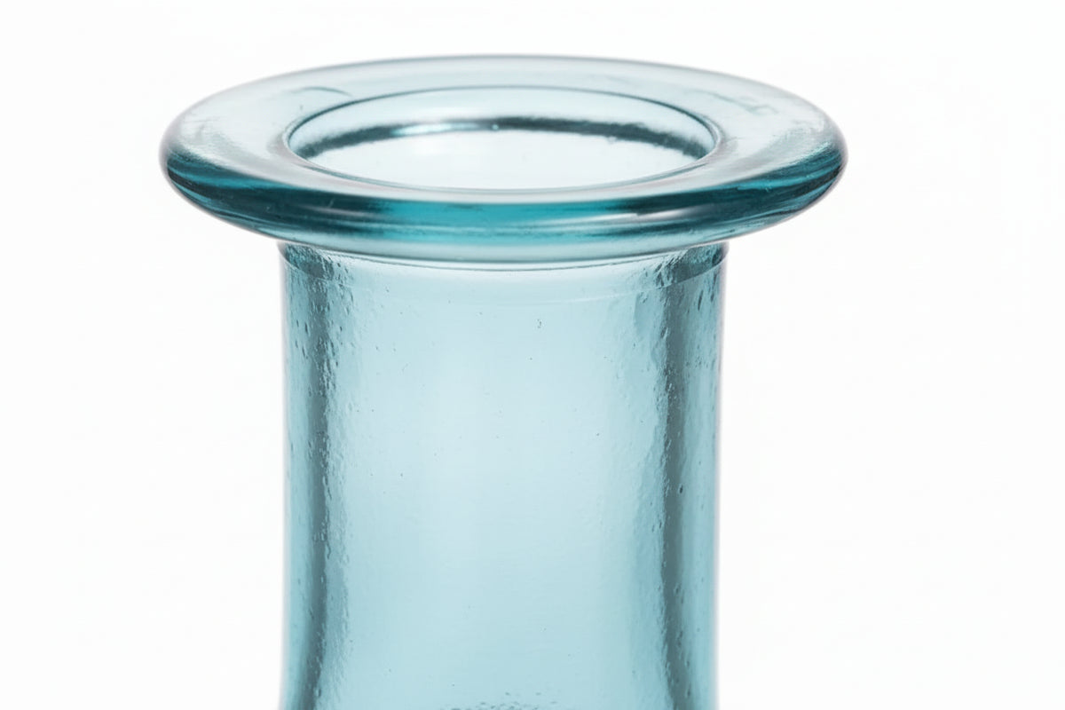 DecMode 17" Spanish Bottleneck Teal Recycled Glass Vase|286844297926