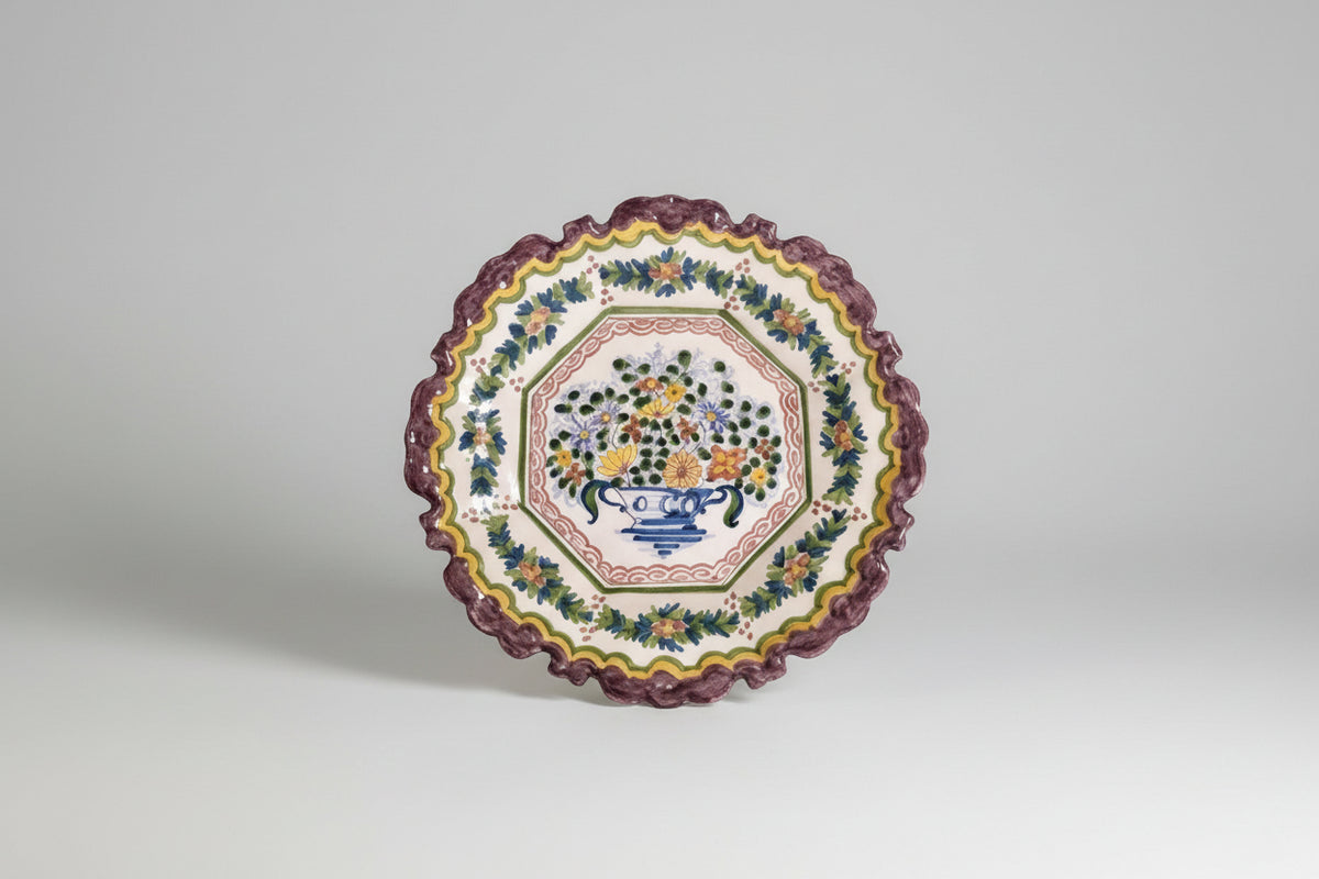 Royal Tichelaar Makkum Plate Dutch Polychrome Delft Hand Painted Floral|286873303340