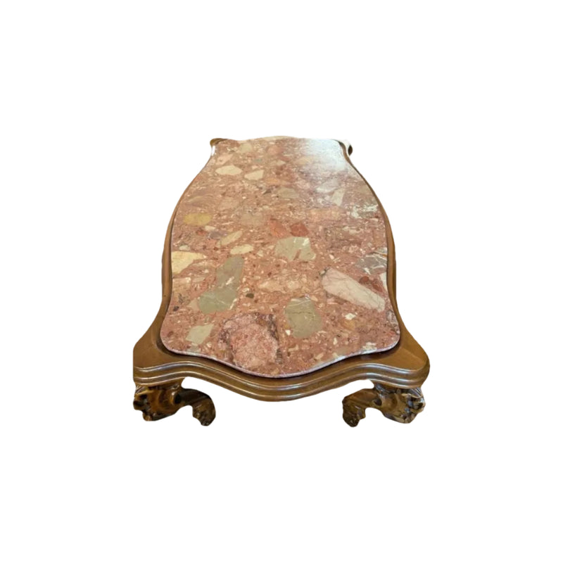 Louis XV Style Carved Wood  Marble Table|286886004985