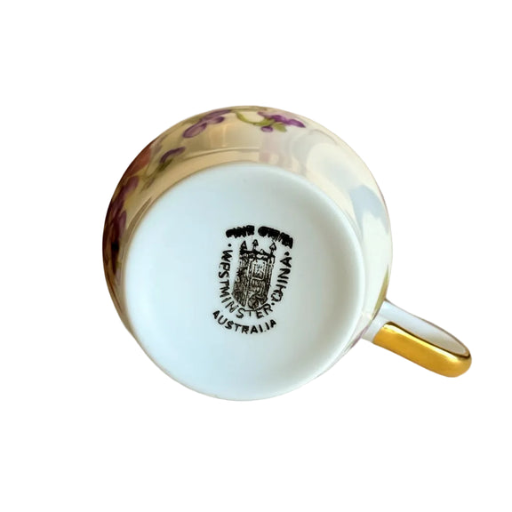Westminster Fine China Australia "Violet" Pattern Cup and Saucer (Code 639)|286875580199