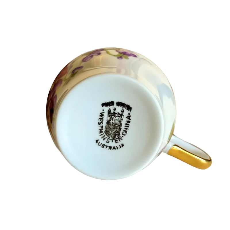 Westminster Fine China Australia "Violet" Pattern Cup and Saucer (Code 639)|286875580199