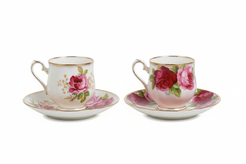 Vintage Royal Albert AMERICAN BEAUTY Bone China Teacup Trio Tea Cup Plate Set|286871007895