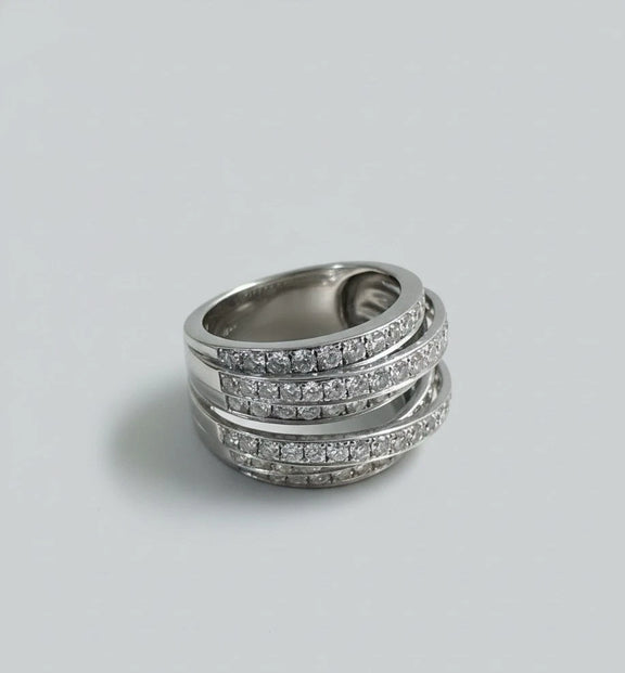 18CT White Gold Diamond Statement Ring -  Diamond 2.70CT, Gold Total Weight 9.86|286958758833