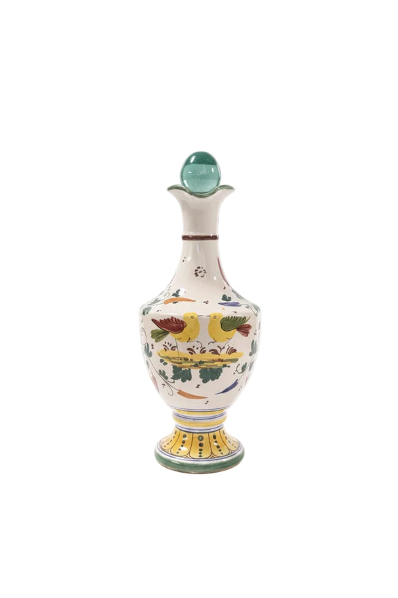 Vintage Deruta Italy Hand-Painted Majolica Decanter - Bird & Floral Pattern|286873275260