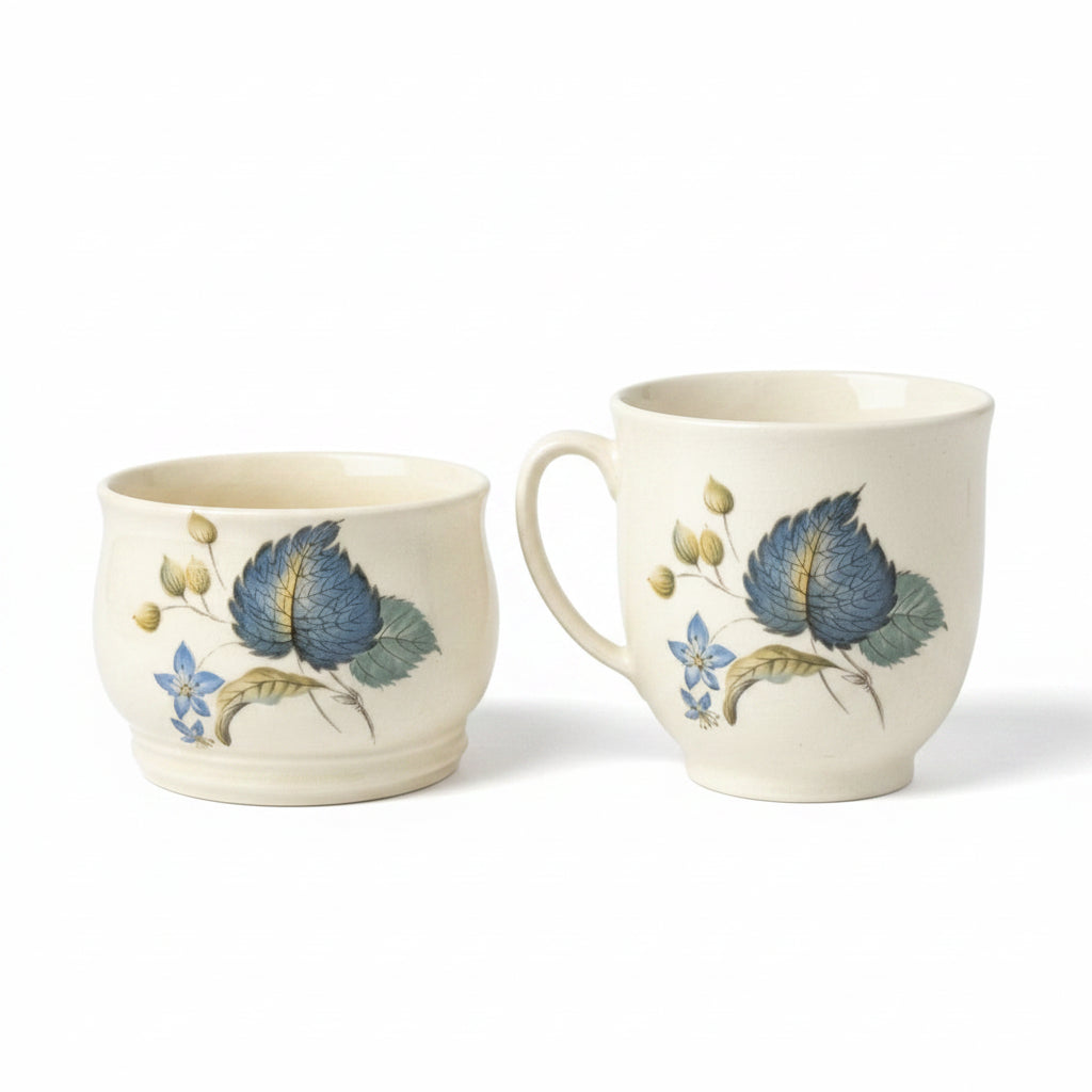 Rare SylvaC Pottery Lime Grove Tea Service | Blue Floral Stoneware|286880756949