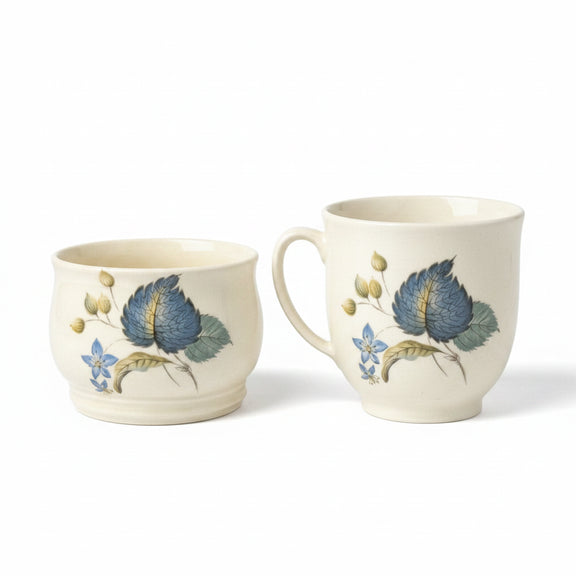 Rare SylvaC Pottery Lime Grove Tea Service | Blue Floral Stoneware|286880756949