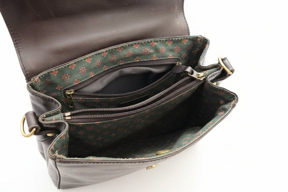 VINTAGE GISONDI COLLECTION Black Genuine ITALIAN LEATHER Top Handle Bag|286928467109