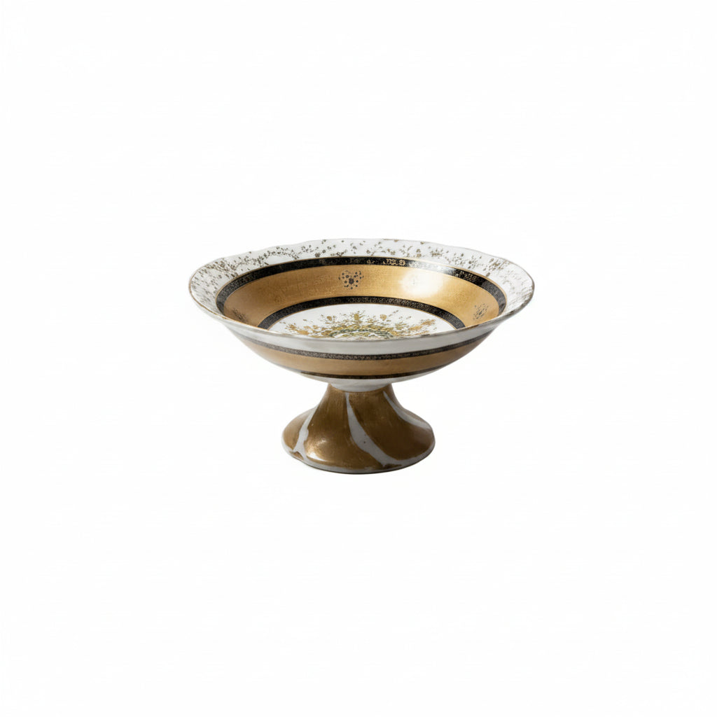 Vintage Versace Style Medusa Head Footed Compote Centerpiece 12"