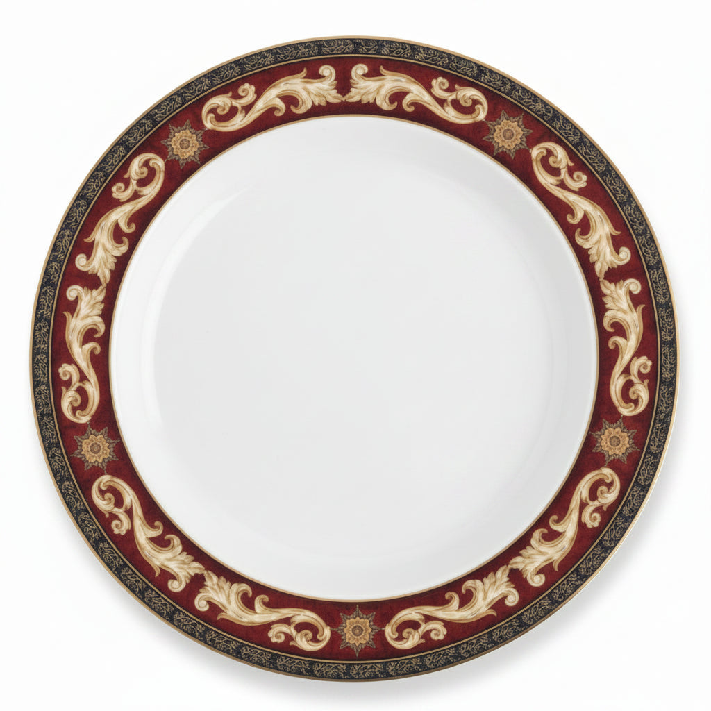 37pc Casa Elite "Medusa" Dinnerware Set — M. Valenti Italy | Red & Gold